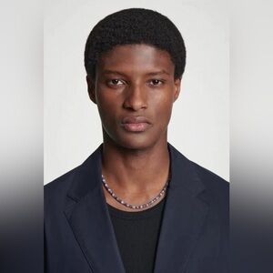 NEW COS Semi Precious Bead Blue and Silver Necklace